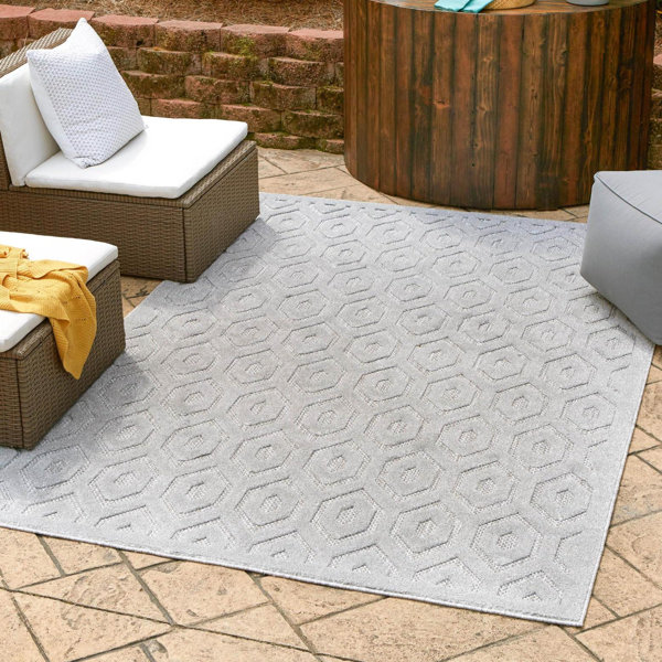 Langley Street Heckman Power Loom Gray Indoor/Outdoor Rug & Reviews